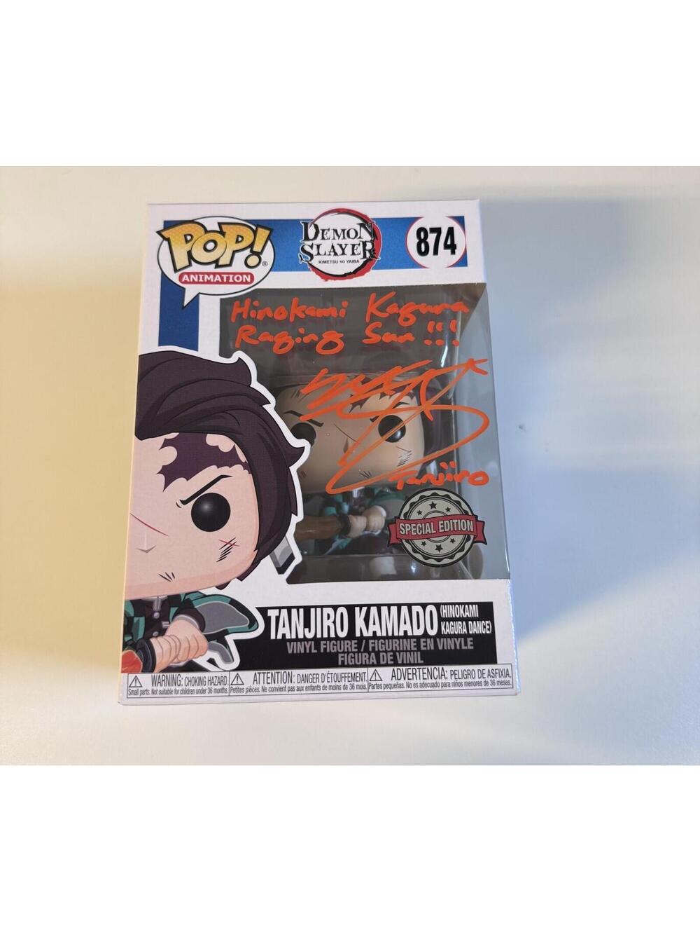 Funko Pop! Demon Slayer Tanjiro Kamado Zach Aguilar Signed JSA COA #874 & Case